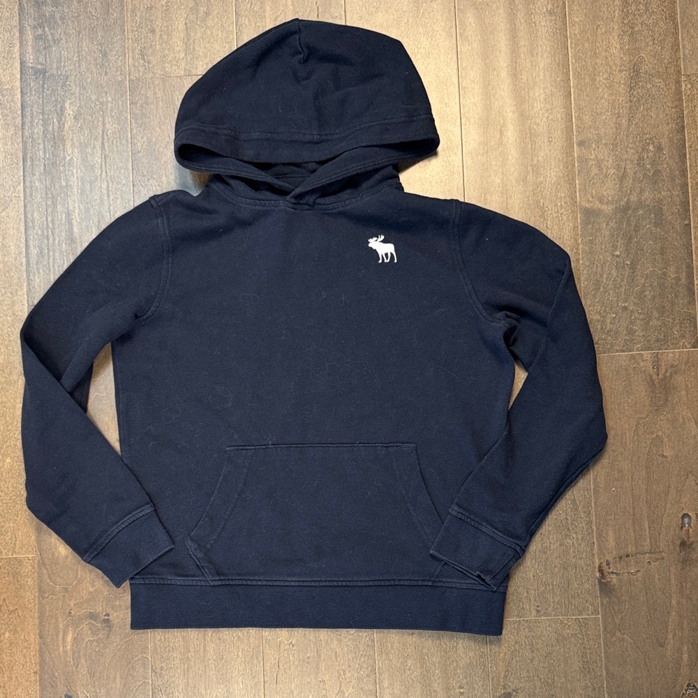 Abercrombie Kids Dark Blue Hoodie with White Moose